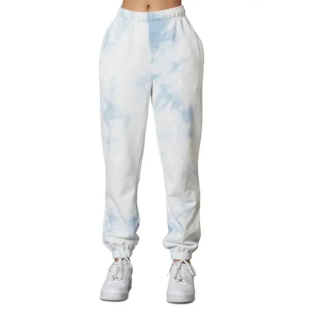 NEW NIA‎ Perfect Tie Dye Sweatpants Joggers Sky Blue Cloud Small
